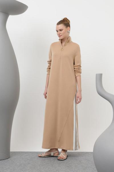 ŞERİT ELBİSE PUANE Vizon